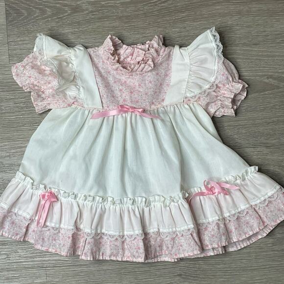 Vintage Baby Dress 12-18M Lot Of 2 Bryan Prairie Novelty Victorian Cottagecore - Picture 2 of 9